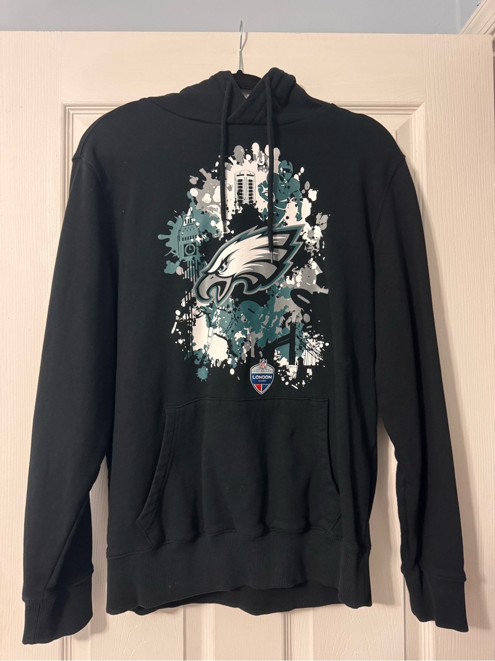 NFL Black Hoodie with Teal & White Eagles Graphic